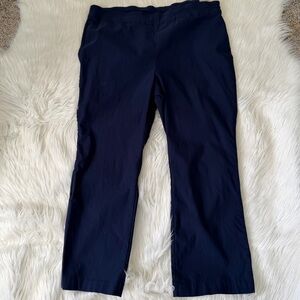 Chico’s Pants Stretch Navy Blue Size 3.5S (XL 18) Pull-on Career Professional